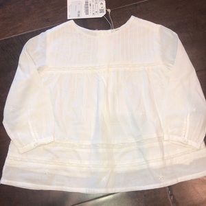 Zara baby top white 12-18 mo NWT